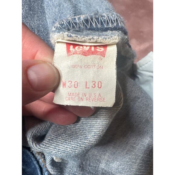 Vintage 1992 Levi’s 501 USA Made Jeans 30x30 Distressed Workwear Fade - Picture 10 of 11
